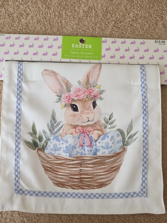 Hobby Lobby Other - Hobby Lobby Easter Bunny Table Runner - White, Brown, Pink, Blue, Green